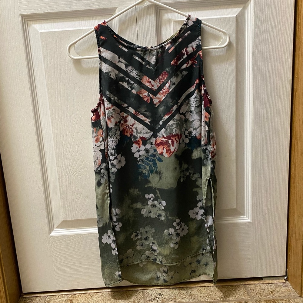 Long floral tank top